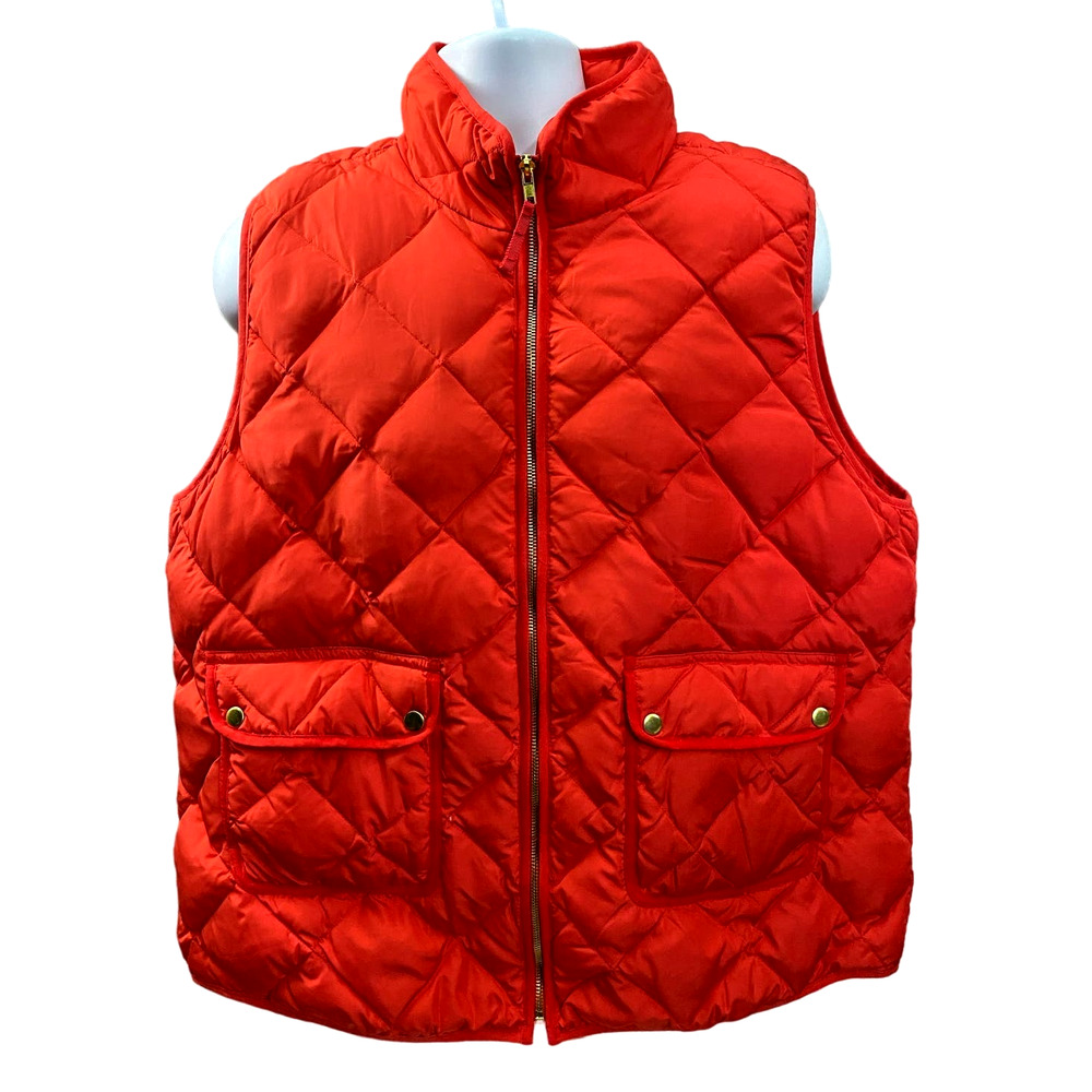 Woolrich Vest XXL 2XL Red Puffer Full Zip Pockets Insulated VTG Mens Gold Zipper